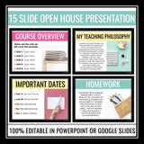 Back to School Meet the Teacher Night Presentation and Handout - Open House