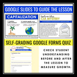 Capitalization Escape Room Punctuation Digital Activity, Google Slides, and Quiz