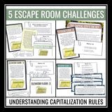 Capitalization Escape Room - Punctuation Breakout Activity Grammar Game