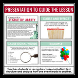 Cause and Effect Presentation & Nonfiction Escape Room Reading Activity
