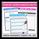 Character Analysis Assignments - Technology and Social Media Creative Activities