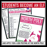 Christmas Writing Assignment - Resume for an Elf Creative Holiday Activity