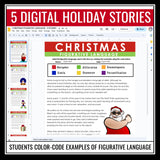 Christmas Figurative Language Assignments - Literary Devices Digital Activity