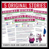 Christmas Figurative Language Stories Assignments -  Literary Devices Activity