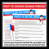 Christmas Grammar Worksheet Assignment Grammar Activity - Frosty the Snowman