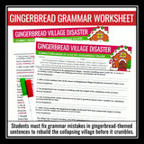 Christmas Grammar Worksheet Assignment Grammar Activity - Gingerbread House