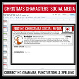 Christmas Grammar Activity - Editing Errors in Holiday Social Media - Digital