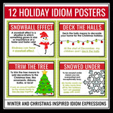 Christmas Idioms Posters and Activity - Bulletin Board Holiday Class Decor