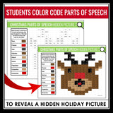 Christmas Parts of Speech Digital Activity - Color Code Hidden Mystery Pictures