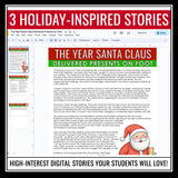 Christmas Reading Comprehension Assignments, Stories, and Writing - Digital