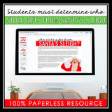 Christmas Close Reading Digital Inference Mystery - Who Stole Santa's Gifts?