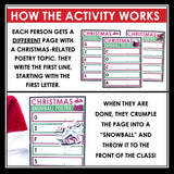 Christmas Writing Activity - Snowball Writing Collaborative Poetry Writing