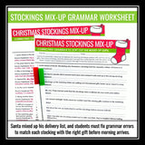 Christmas Grammar Worksheet Assignment Grammar Activity - Holiday Stockings