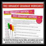 Christmas Grammar Worksheet Assignment Grammar Activity - Tree Ornaments