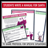 Christmas Writing Assignment - Santa Survival Manual Holiday Writing Activity