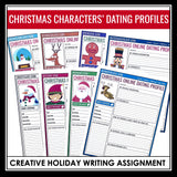 Christmas Writing Activity - Holiday Character Dating Profiles Assignments