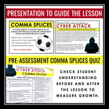 Comma Splices Grammar Activity Escape Room Challenge, Presentation, and Quiz