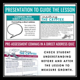 Commas in Addresses Grammar Activity Escape Room Challenge, Presentation, & Quiz