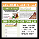 Commas in a Series Digital Grammar Activity Escape Room, Presentation, & Quiz