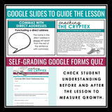 Commas in Addresses Escape Room Punctuation Digital Activity, Slides, & Quiz