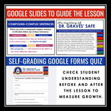 Compound-Complex Sentence Type Digital Grammar Activity Escape, Slides, & Quiz