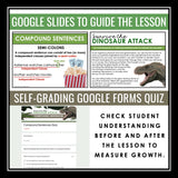 Compound Sentence Type Grammar Digital Escape Room Activity, Slides, and Quiz