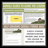 Coordinating Conjunctions Escape Room Digital Activity, Google Slides, and Quiz