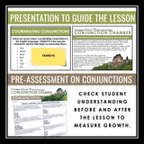 Coordinating Conjunctions Grammar Activity Escape Room Game, Slides, and Quiz