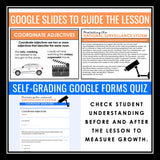 Coordinate Adjectives Escape Room Digital Grammar Activity, Slides, and Quiz