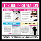 Cornell Notes Introduction - Presentation Slides & Cornell Note-Taking Template