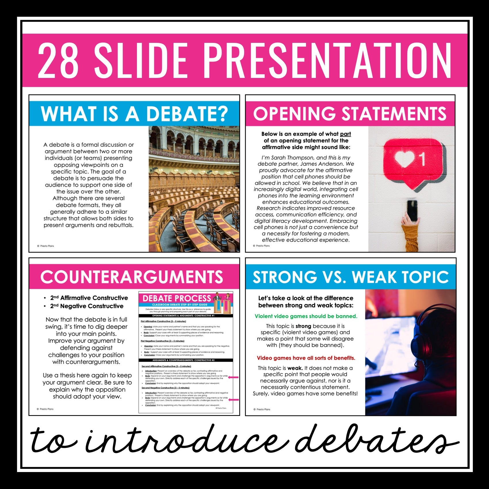 Debate - Slides, Organizers, Worksheets, Handout, & Topics for Classro ...