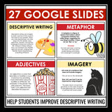 Descriptive Writing Digital Activities - Imagery & Figurative Language Popcorn