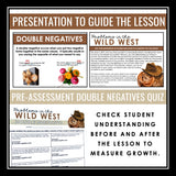 Double Negatives Grammar Activity Escape Room Challenge, Presentation, and Quiz
