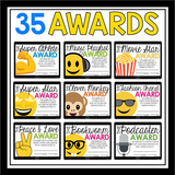 End of the Year Awards - Emoji Edition Creative Student Award Certificates