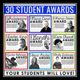 End of the Year Awards - Famous People Edition Student Award Certificates