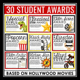 End of the Year Awards - Hollywood Movies Edition Student Award Certificates