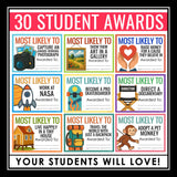 End of the Year Awards - Most Likely To Edition Student Award Certificates Vol 4