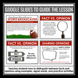 Fact and Opinion Text Structure Slides & Nonfiction Digital Reading Activity