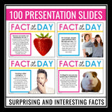 Fact of the Day Posters or Slides - Brain Breaks or Bell-Ringers Trivia Activity