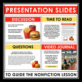 Nonfiction Reading Comprehension Article & Activities - Fast-Food Assembly Lines