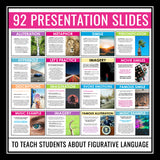 Figurative Language Activities, Assignments, & Slides Bundle - Literary Devices
