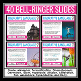 Figurative Language Digital Bell Ringers and Task Cards - Literary Devices
