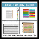 Figurative Language Digital Escape Room Bell Ringers Lit. Devices - Observatory