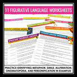 Figurative Language Worksheets - Metaphor, Simile, Personification, & More