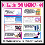 Figurative Language Writing Task Cards - Integrating Literary Devices in Writing