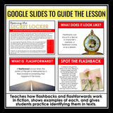 Flashback and Flashforward Presentation & Digital Escape Room Reading Activity