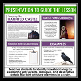 Foreshadowing Literary Device Presentation & Escape Room Reading Activity