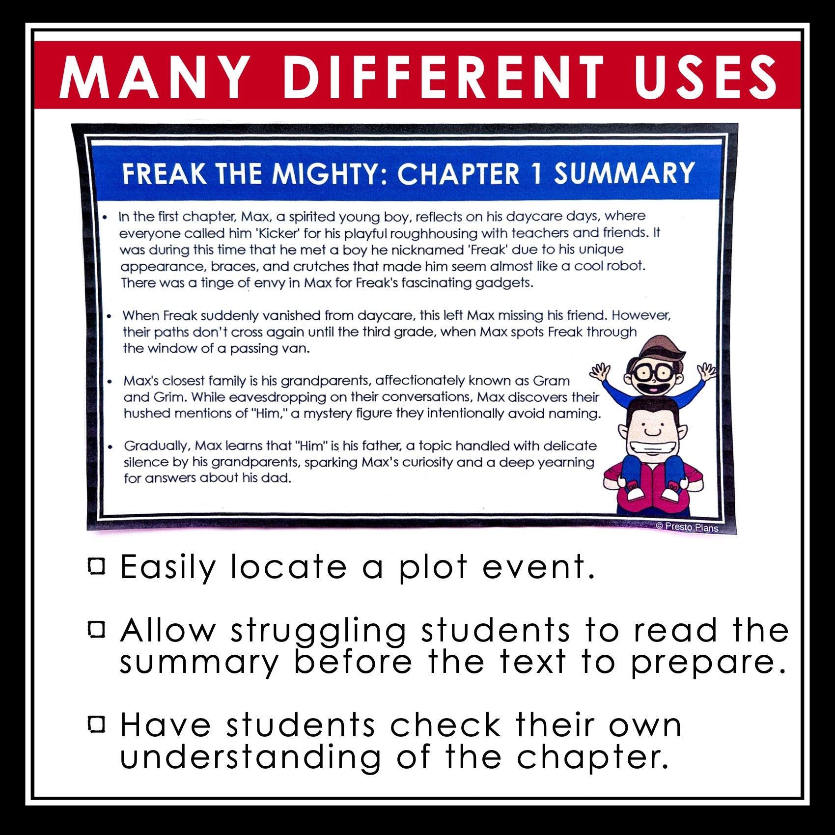 Freak the Mighty Chapter Summaries Plot Summary Cards Rodman Philbri