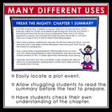 Freak the Mighty Chapter Summaries - Plot Summary Cards Rodman Philbrick Novel