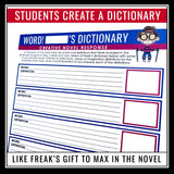 Freak the Mighty Assignment - Create a Dictionary of Vocabulary Words